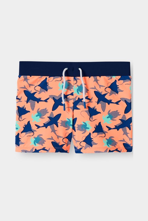 Short de bain requins orange garçon 1