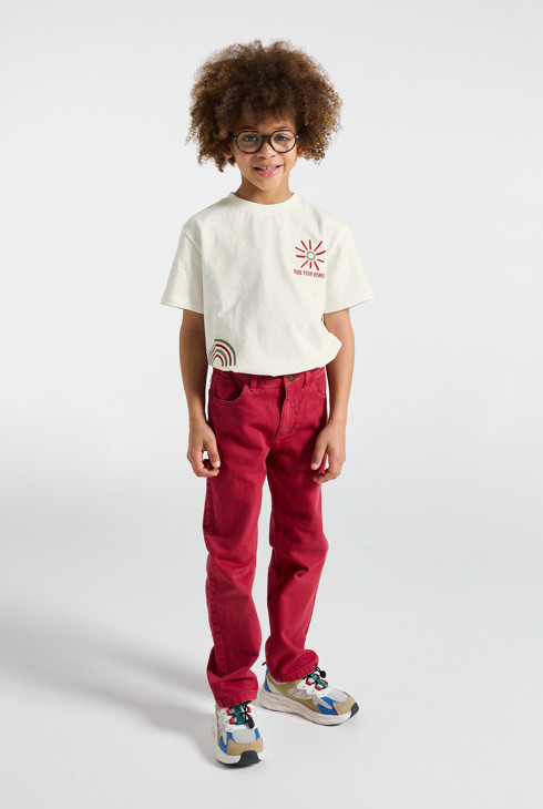 Wit T-shirt met skatemotiefje voor jongens 1