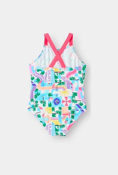 Maillot de bain imprimé multicolore fille