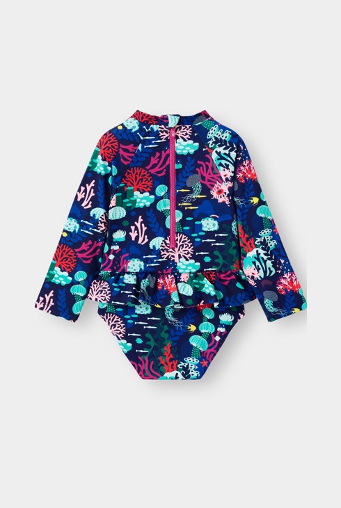 Maillot de bain imprimé bleu bébé fille 2
