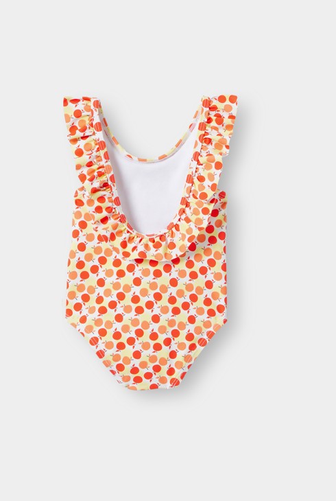 Bañador 1 pieza naranja estampado fruta bebé niña 2
