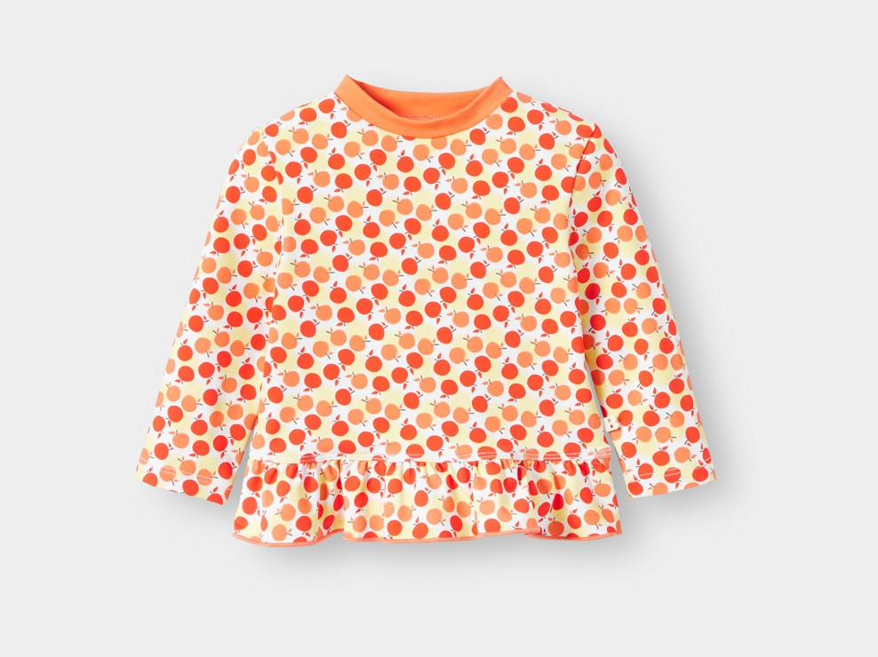 Oranje zwemshirt met uv-bescherming voor babymeisjes 1