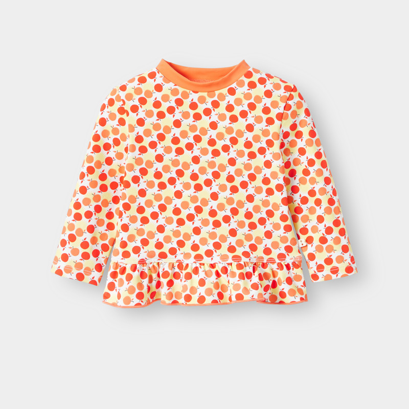 Bade-T-Shirt UV-Schutz orange Kleinkind Mädchen