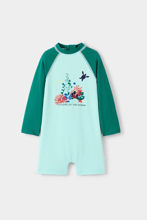 Groen zwempakje voor babyjongens 1