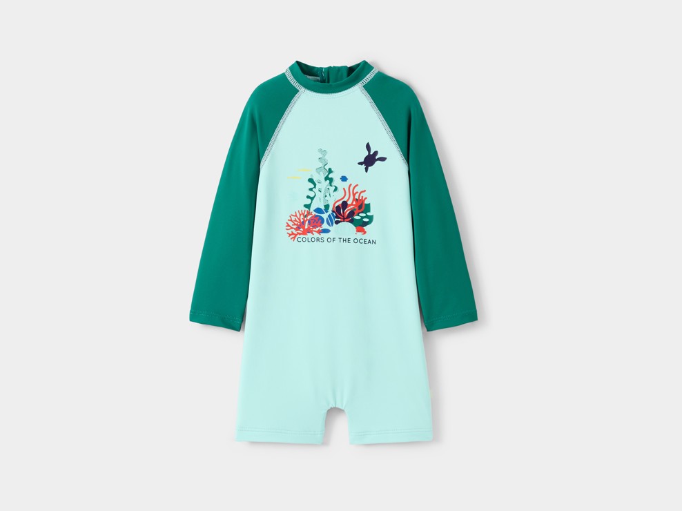 Tutina da bagno verde neonato 1