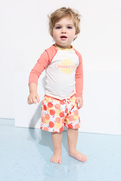 Short de bain imprimé rouge garçon 1