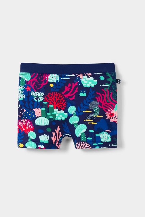 Costume da bagno blu con stampa neonato 1