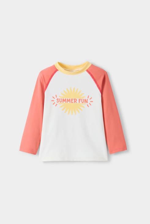 Oranje T-shirt met uv-bescherming voor babyjongens 1