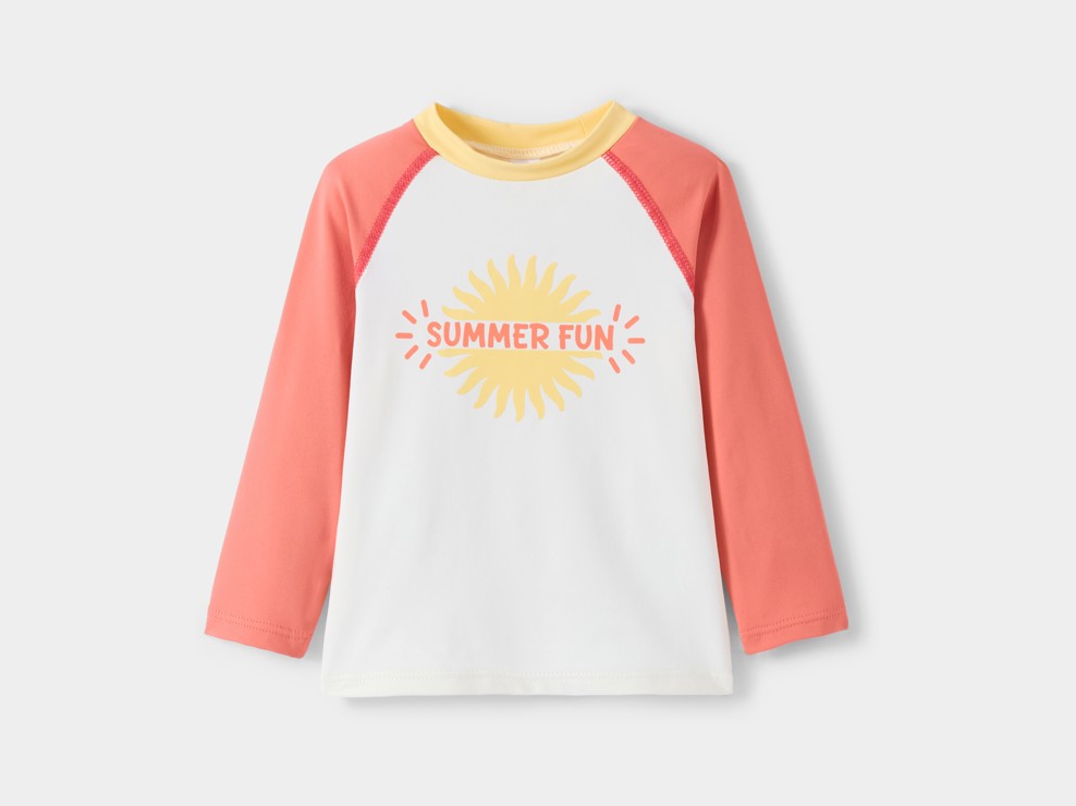 Oranje T-shirt met uv-bescherming voor babyjongens 1