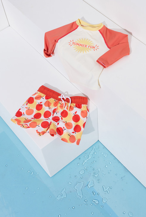 T-shirt anti UV orange bébé garçon