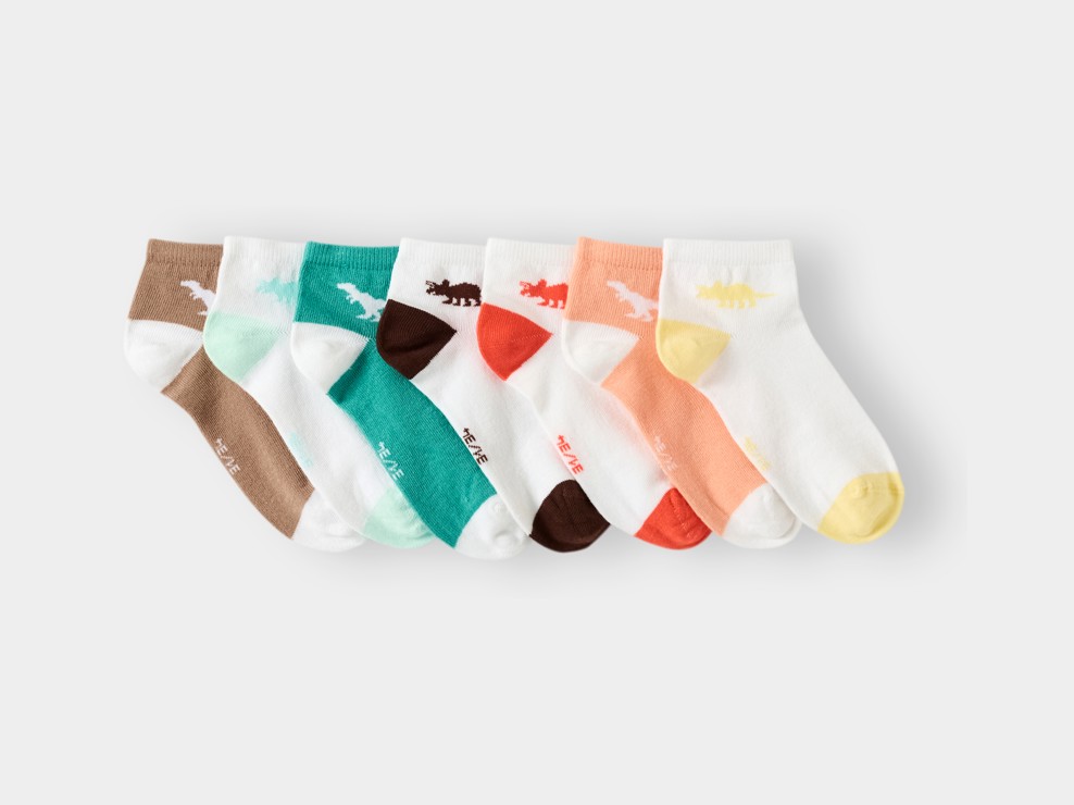 Chaussettes basses dinosaure multicolores garçon (lot de 7) 1