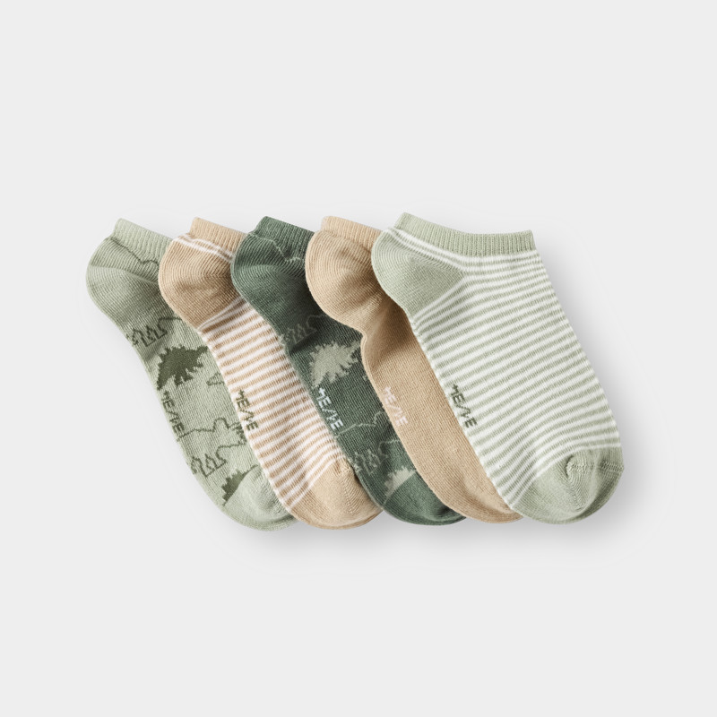 Dinosaurier-Söckchen grün Jungen (5er-Set)