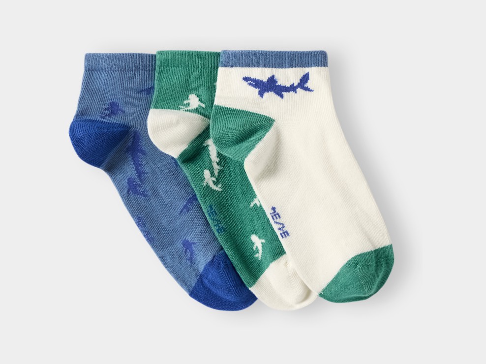 Chaussettes basses requin bleu garçon (lot de 3) 1