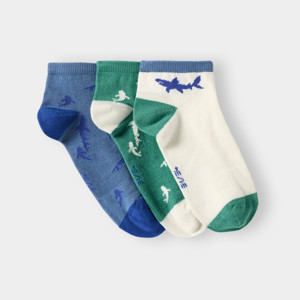 Chaussettes basses requin bleu garçon (lot de 3)