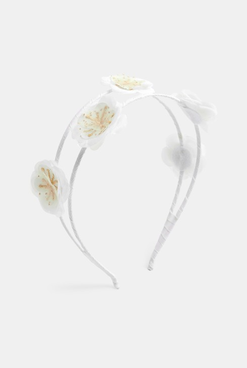 Blumen-Haarreif weiß Mädchen 1