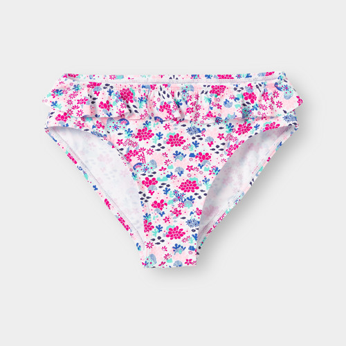 Maillot De Bain Fille 3 Pièces Rose - Avec Anti-épaules, Taille 7, Très Bon état