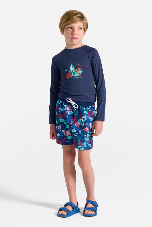 Bade-T-Shirt mit UV-Schutz für Jungen, marineblau 1