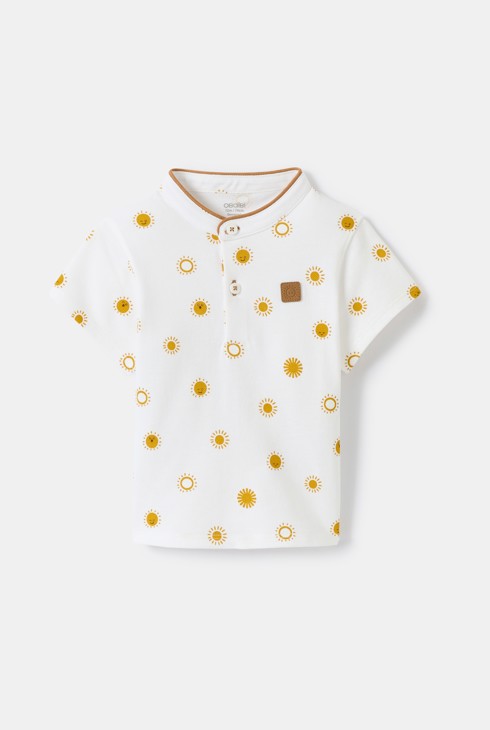 Polo blanc imprimé soleil bébé garçon 2