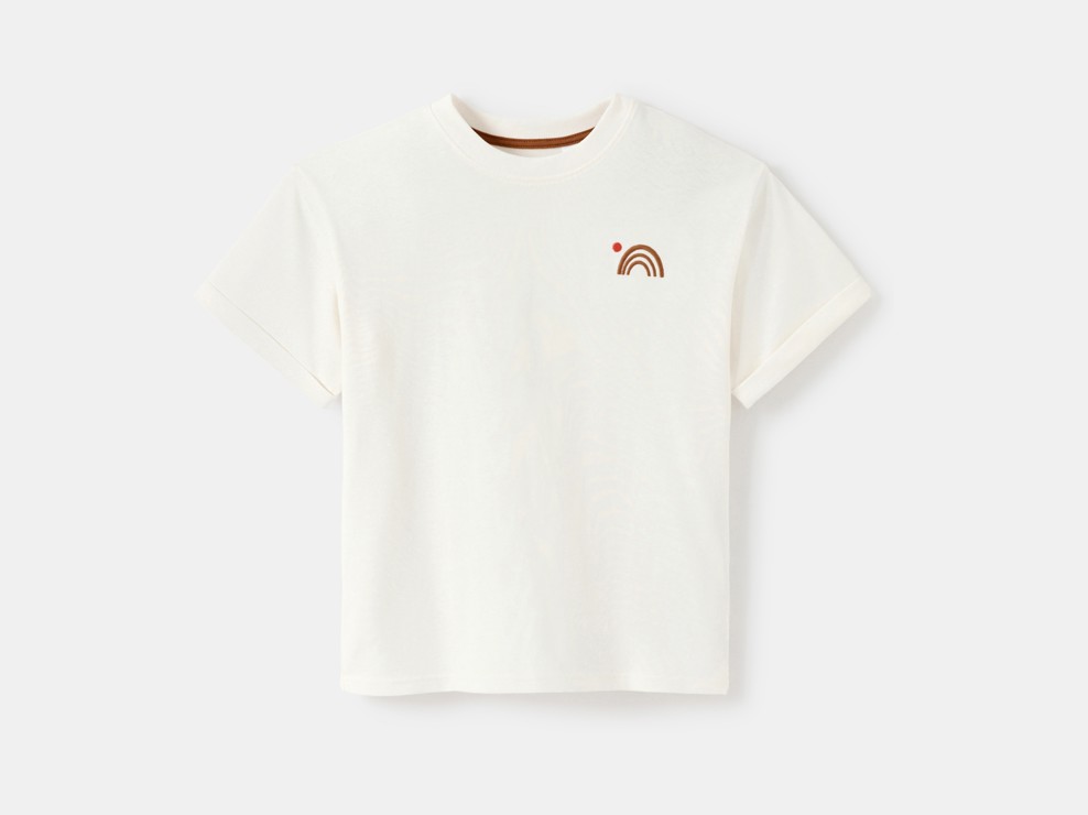 T-shirt in jersey bianco per neonato 1
