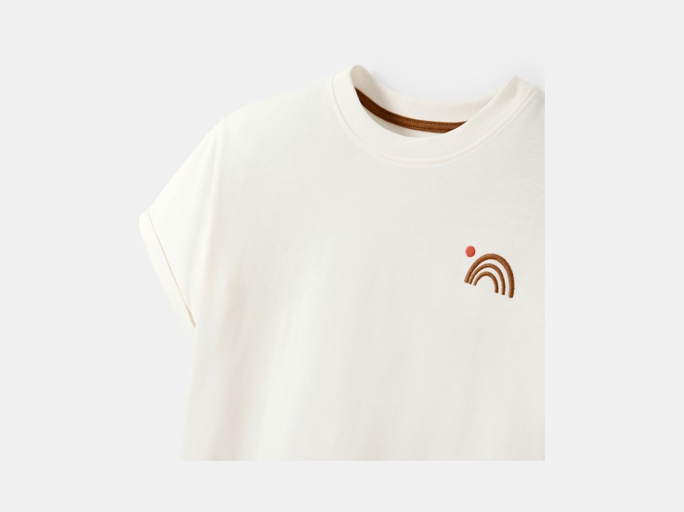 T-shirt in jersey bianco per neonato 2