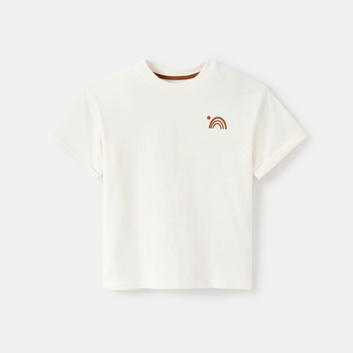 T-shirt Jersey Blanc Garçon - Blanc Meringue - 3A - OKAIDI