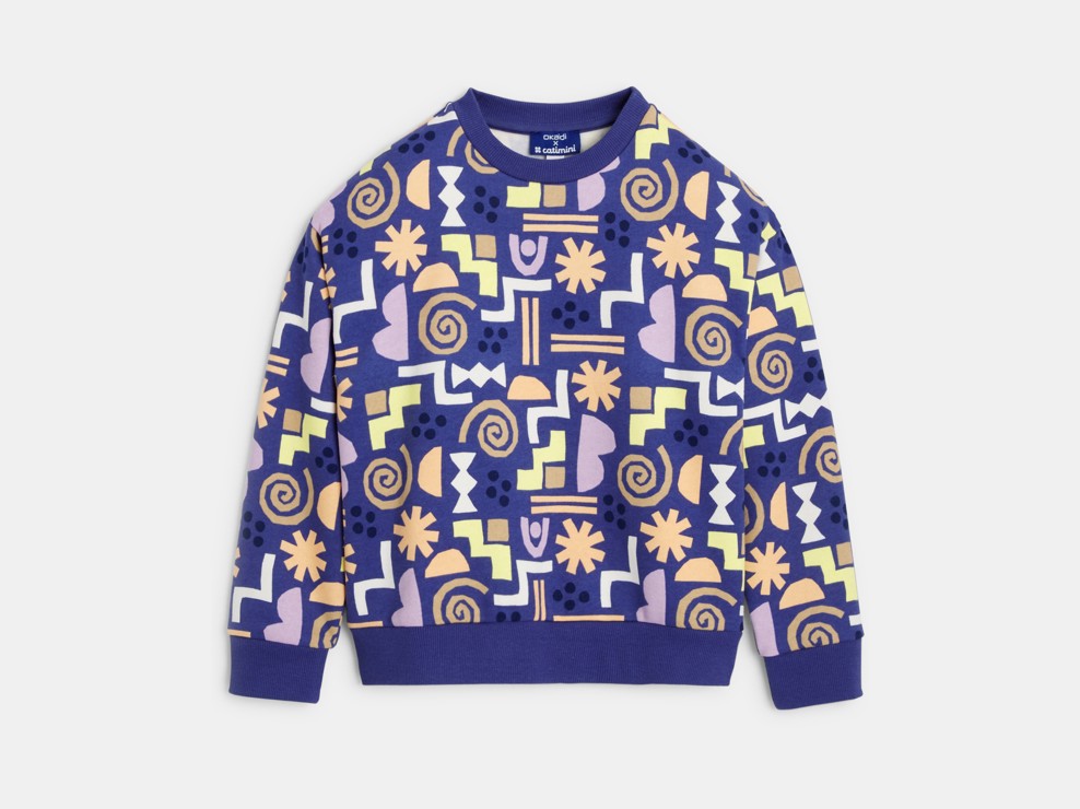 Sweat Catimini bleu à motifs 1