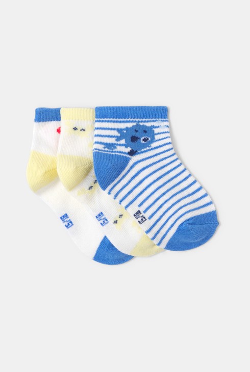 Lot de 3 chaussettes bleues bébé garçon 1
