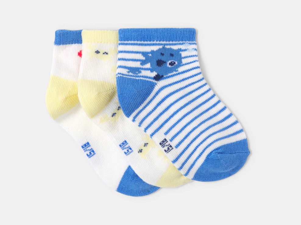 Lot de 3 chaussettes bleues bébé garçon 1