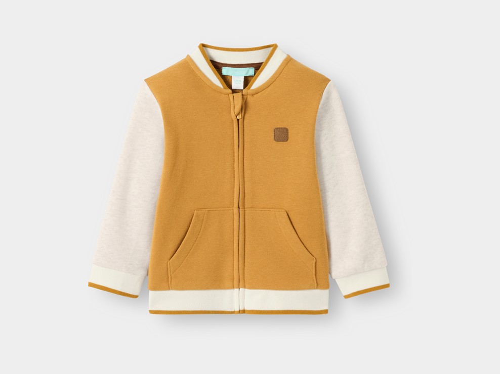 gelber Baby-Jungen-Sweatshirt mit Reißverschluss 2