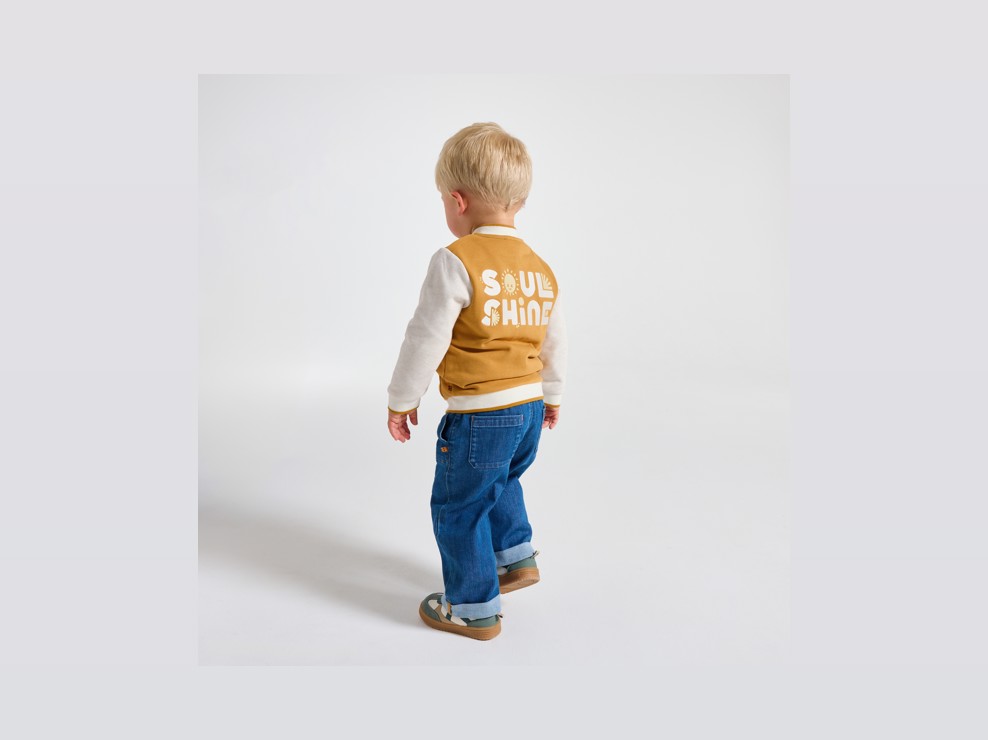 gelber Baby-Jungen-Sweatshirt mit Reißverschluss 1