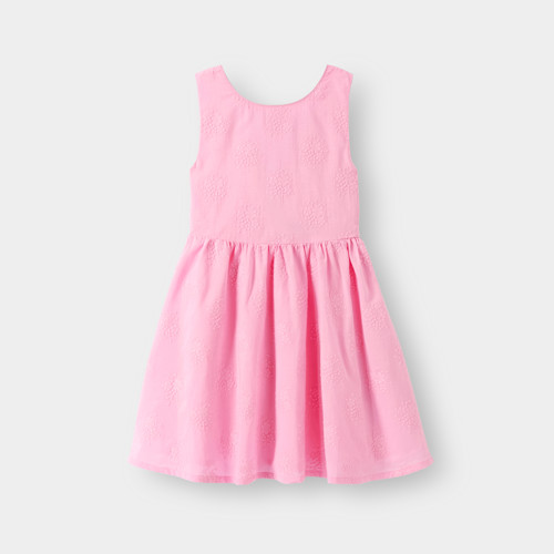 Robe Rose Brodée Fille - Rose Malabar - 5A - OKAIDI