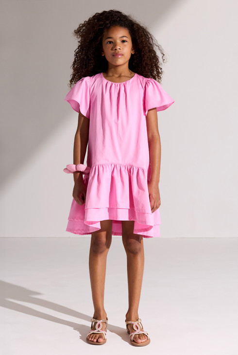 Kleid mit Rüschen rosa Mädchen 1