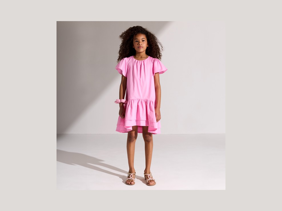 Robe à volants rose fille 1