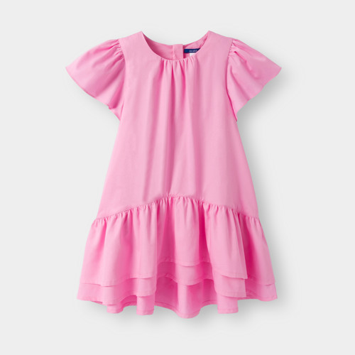 Robe À Volants Rose Fille - Rose Malabar - 5A - OKAIDI