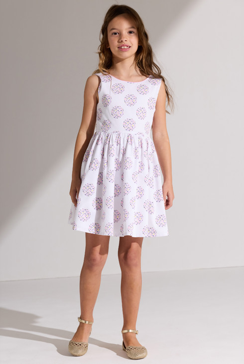 Robe fleurie blanche fille 1