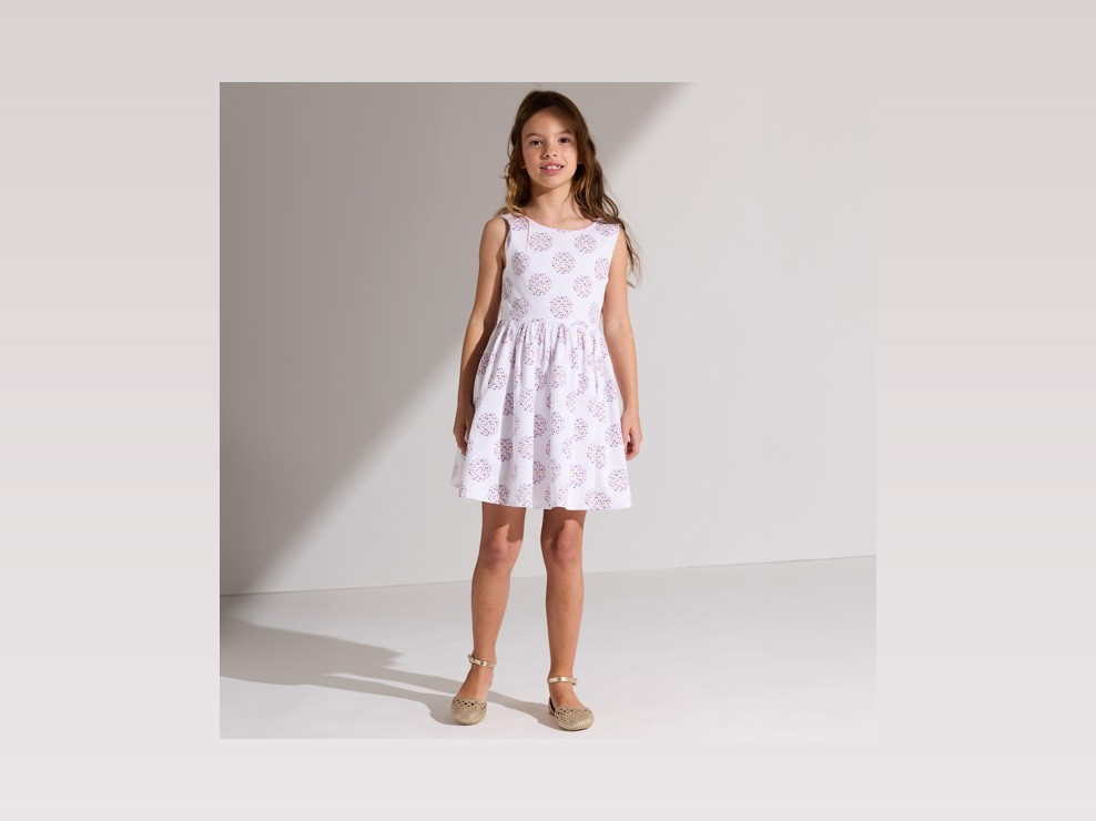 Abito bianco floreale bambina 1