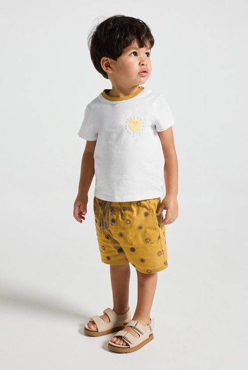 T-shirt et bermuda jaune bébé garçon 1