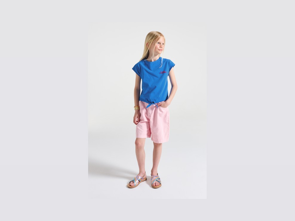 T-Shirt Schleife blau Mädchen 1