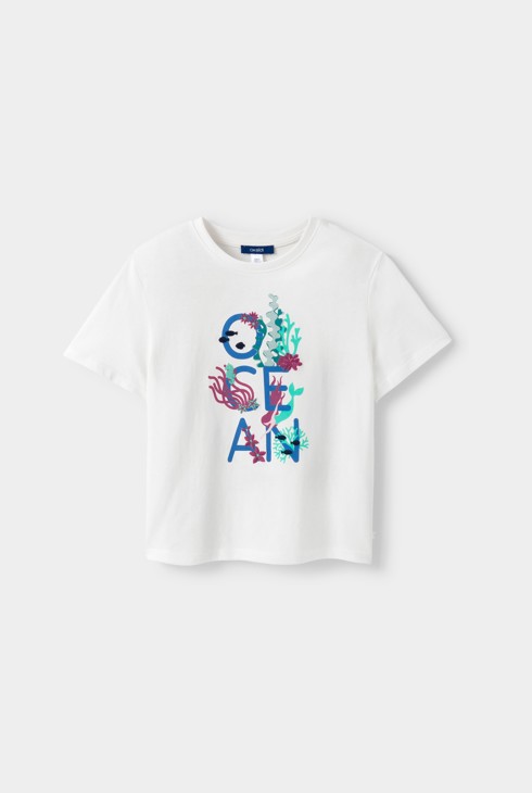 T-shirt océan blanc fille 2