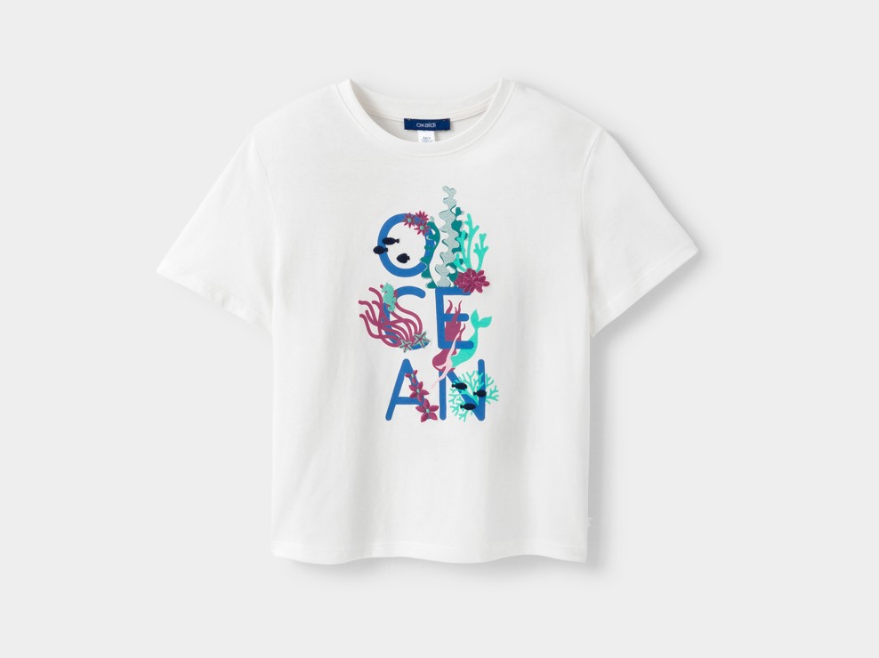T-shirt océan blanc fille 2