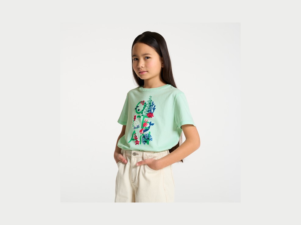 T-Shirt Ozean grün Mädchen 1
