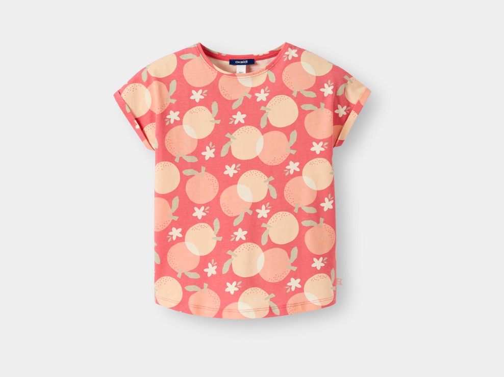 Mädchen-T-Shirt mit rosa Fruchtmuster 1