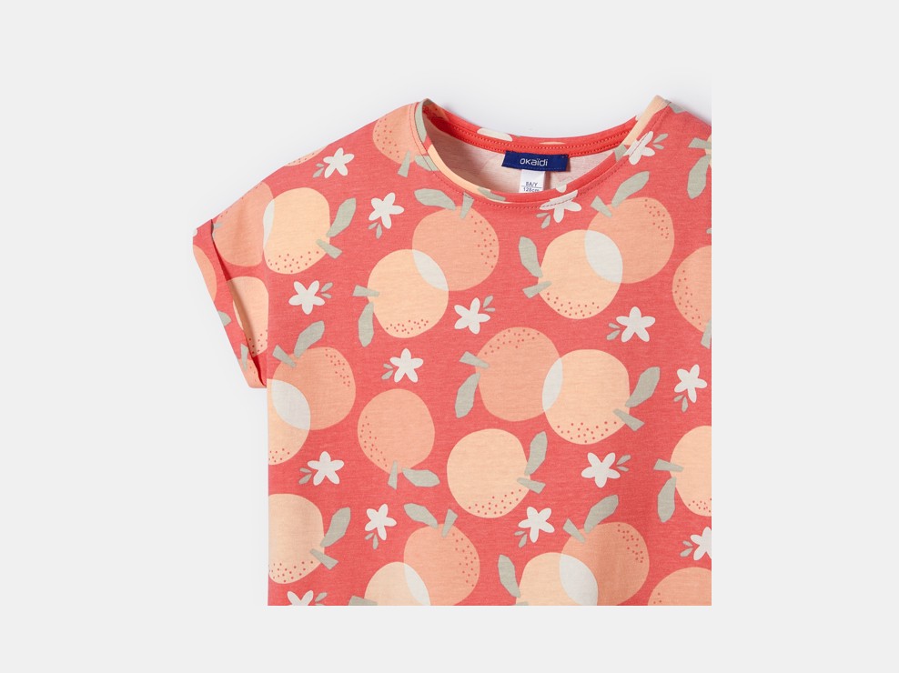 Mädchen-T-Shirt mit rosa Fruchtmuster 2