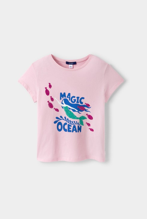 Girl's pink mermaid T-shirt 2