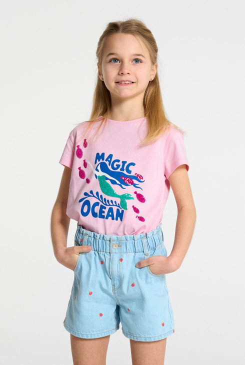 Girl's pink mermaid T-shirt 1
