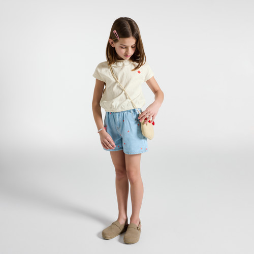T-shirt Ample Blanc Fille - Blanc Meringue - 10A - OKAIDI