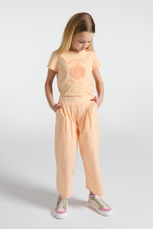 Perikkleurig T-shirt met opschrift voor meisjes 1