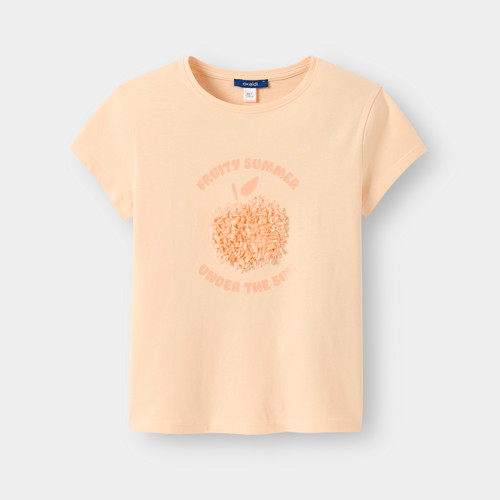 T-shirt Pêche À Message Fille - Rose Litchi - 12A - OKAIDI