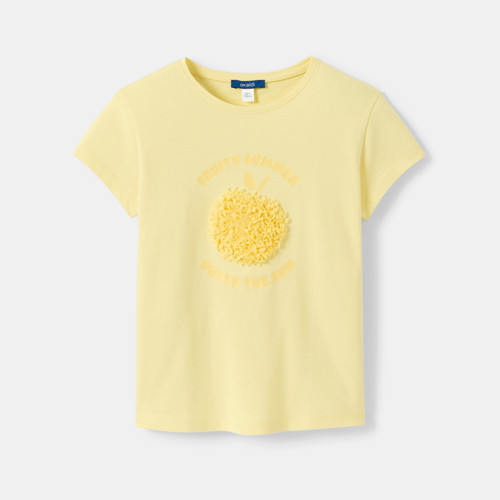 T-shirt Fruit Jaune Fille - Jaune Mais - 6A - OKAIDI
