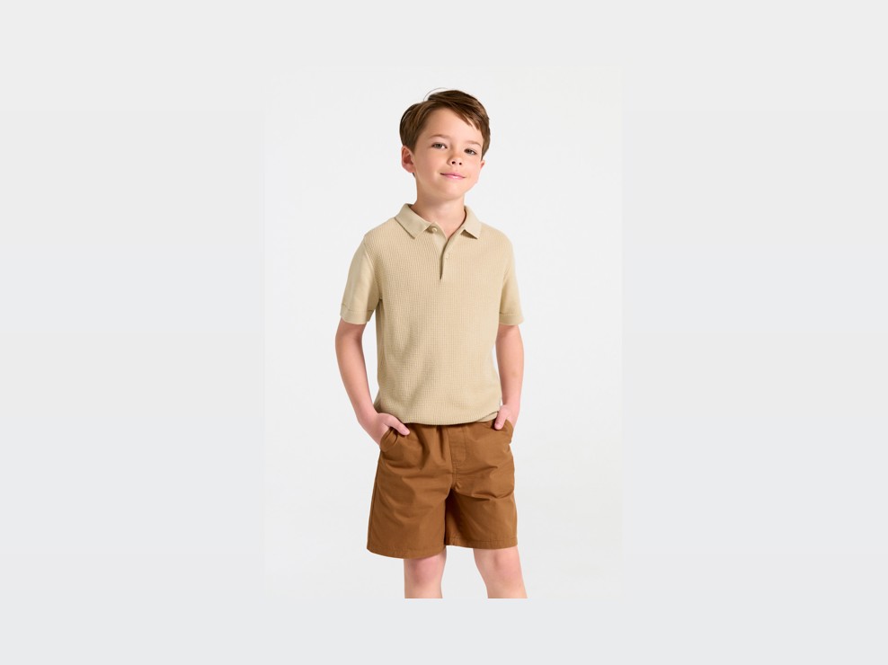 Polo in maglia beige bambino 1